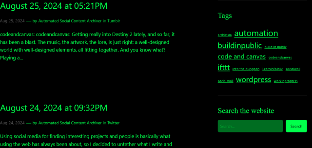 I enjoy the green on black dashboard palette on tumblr a lot, so I decided to give my social…